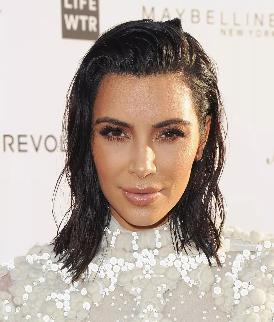 Kim Kardashian's Greatest Hair Moments: Side Parted, Wet-Look Bob