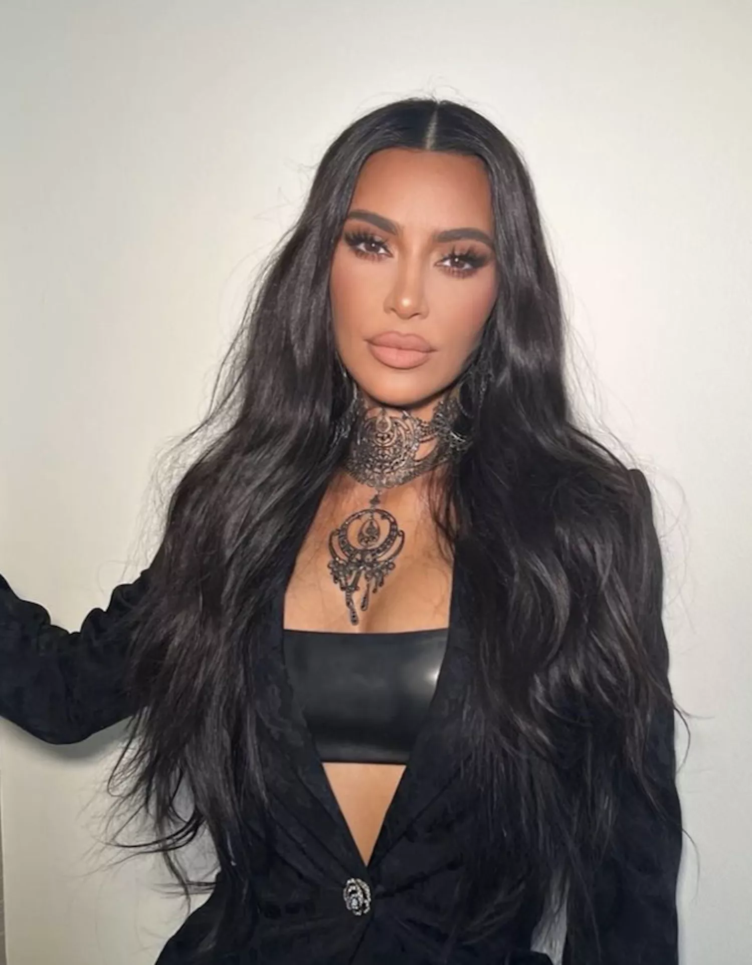 Kim Kardashian's Greatest Hair Moments: Center Part With Texture